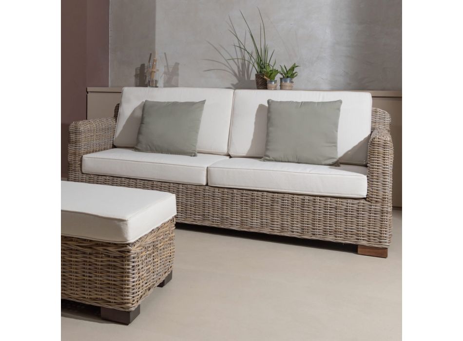 2 or 3 Seater Outdoor Sofa in Gray Kubù with Cushions – Cerys Viadurini