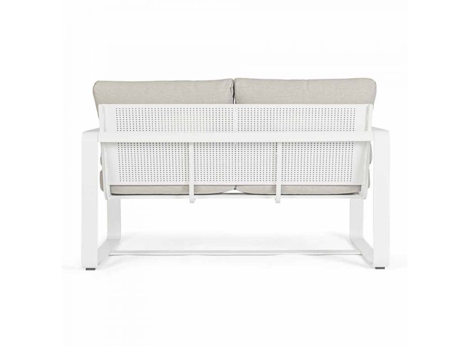 2 Seater Outdoor Sofa in Aluminum with Fabric Cushions - Mirea
