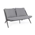 2 Seater Outdoor Sofa in Aluminum and Rope with Cushions, Homemotion - Gillian