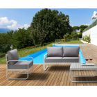 2-Seater Outdoor Sofa in Aluminum and Cushions Covered in Polyester - Avoir Viadurini