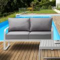 2-Seater Outdoor Sofa in Aluminum and Cushions Covered in Polyester - Avoir