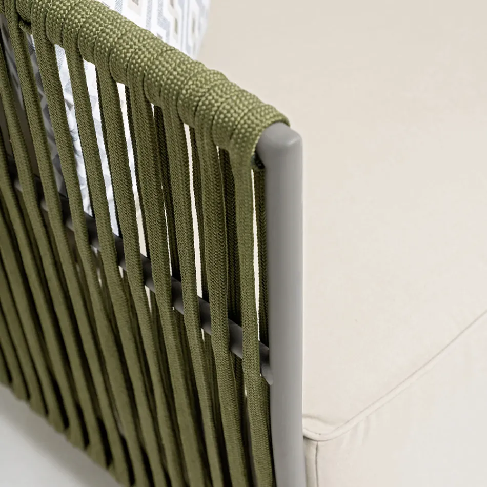 2 Seater Outdoor Sofa in Aluminum and Weaving - Eugene Viadurini