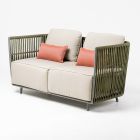 2 Seater Outdoor Sofa in Aluminum and Weaving - Eugene Viadurini