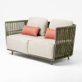 2 Seater Outdoor Sofa in Aluminum and Weaving - Eugene