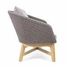 2 Seater Outdoor Sofa in Fabric with Teak Structure, Homemotion - Azeno Viadurini