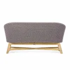 2 Seater Outdoor Sofa in Fabric with Teak Structure, Homemotion - Azeno Viadurini