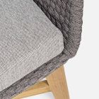 2 Seater Outdoor Sofa in Fabric with Teak Structure, Homemotion - Azeno Viadurini