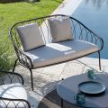 2-Seater Garden Sofa in Metal and Cushion Made in Italy - Fontana