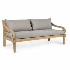 2 Seater Garden Sofa in Teak with Removable Cushions, Homemotion - Harry Viadurini