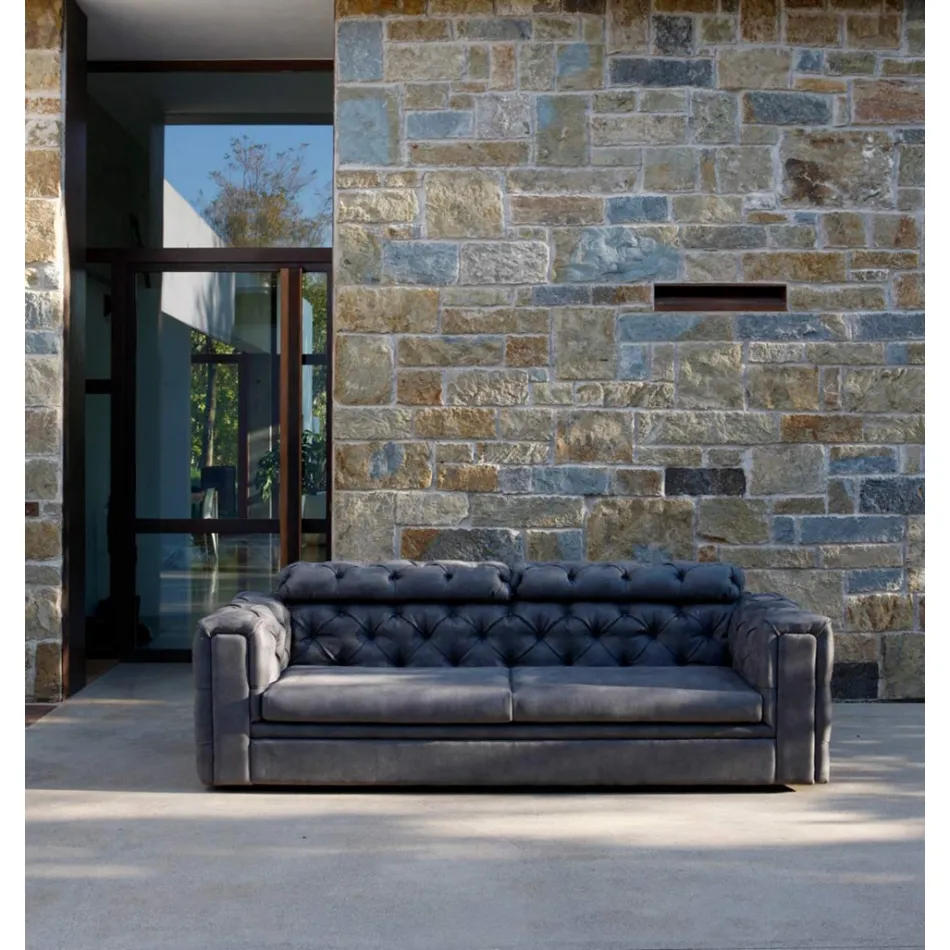 2 Seater Living Room Sofa with Reclining Headrest Made in Italy - Unleashed Viadurini