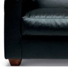 2 Seater Leather Sofa with Walnut Wood Feet Made in Italy - Alessandria Viadurini