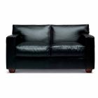 2 Seater Leather Sofa with Walnut Wood Feet Made in Italy - Alessandria Viadurini
