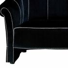 2 Seater Sofa in Black Velvet with Contrast Stitching Made in Italy - Caster Viadurini