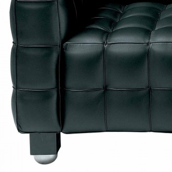 2 Seater Sofa Upholstered in Quilted Effect Leather Made in Italy - Vesuvio