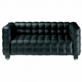2 Seater Sofa Upholstered in Quilted Effect Leather Made in Italy - Vesuvio