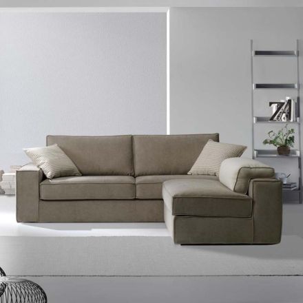 3 Seater Sofa with Reversible Peninsula Armchair Made in Italy - Alsace Viadurini