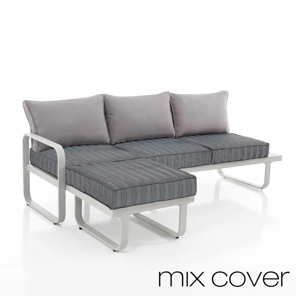 3 Seater Sofa with Outdoor Pouf Supplied with 2 Covers - Partir Viadurini