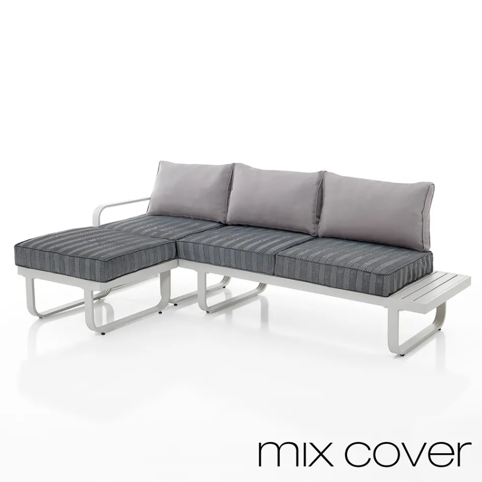 3 Seater Sofa with Outdoor Pouf Supplied with 2 Covers - Partir Viadurini