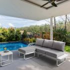 3 Seater Sofa with Outdoor Pouf Supplied with 2 Covers - Partir Viadurini
