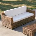3 Seater Sofa with Banana Weave Structure and Ecru Cushions - Dish