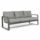 3 Seater Outdoor Sofa with Back Cushions and Seat in Fabric - Mirea Viadurini