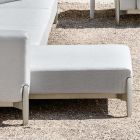 3 Seater Outdoor Sofa in Aluminum with Pouf and Chaise Longue - Filomena Viadurini