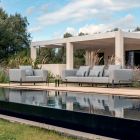 3-Seater Outdoor Sofa in Aluminum and High Quality Fabric - Filomena Viadurini