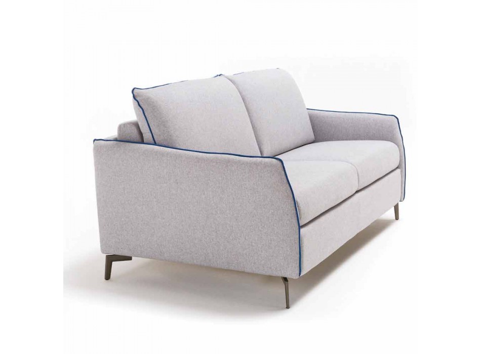 3-seater design sofa L.185cm fabric / eco-leather made in Italy Erica