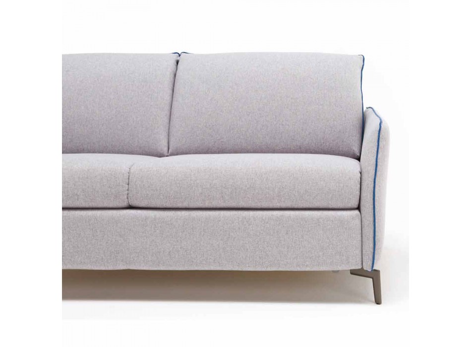 3-seater design sofa L.185cm fabric / eco-leather made in Italy Erica