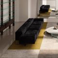 3 Seater Sofa in Extraclear Glass and Fabric Seat Made in Italy - Rory