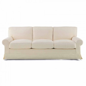 3 Seater Sofa Covered in High Quality Made in Italy Fabric - Andromeda
