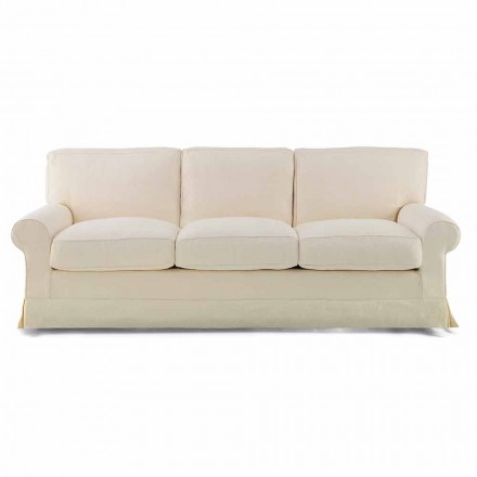 3 Seater Sofa Covered in High Quality Made in Italy Fabric - Andromeda Viadurini
