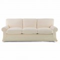 3 Seater Sofa Covered in High Quality Made in Italy Fabric - Andromeda