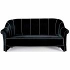 3 Seater Sofa Upholstered in Velvet with White Stitching Made in Italy - Caster Viadurini