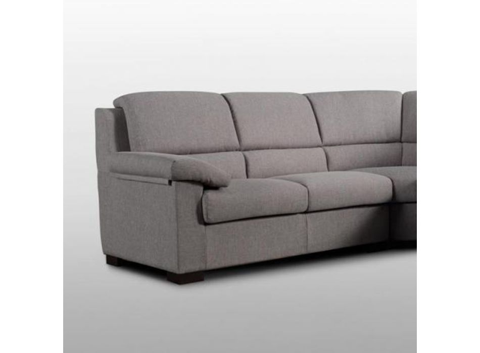 5 Seater Corner Sofa in Light Gray Fabric Made in Italy - Budapest Viadurini