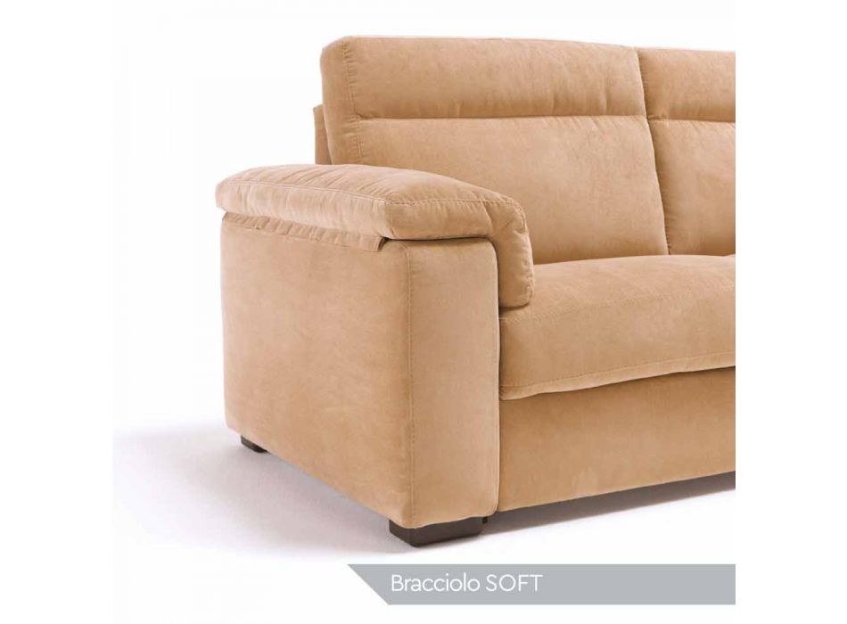 Design 2 seater sofa in fabric or eco-leather Lilia, made in Italy