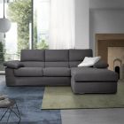 3 Seater Sofa with Reversible Pouf in Made in Italy Fabric - Abudhabi Viadurini