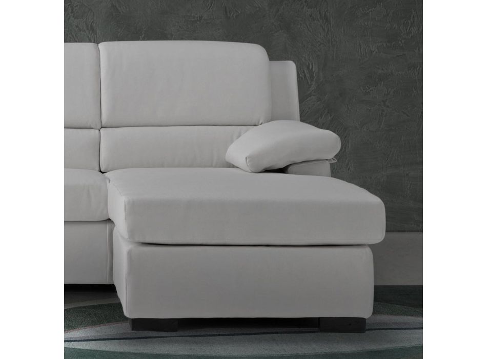 3 Seater Sofa with Reversible Pouf in Fabric Made in Italy - Budapest Viadurini