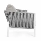 Homemotion - Rubio 3-Seater Outdoor Design Sofa in White and Gray Viadurini