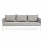 Homemotion - Rubio 3-Seater Outdoor Design Sofa in White and Gray Viadurini