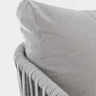 Homemotion - Rubio 3-Seater Outdoor Design Sofa in White and Gray Viadurini