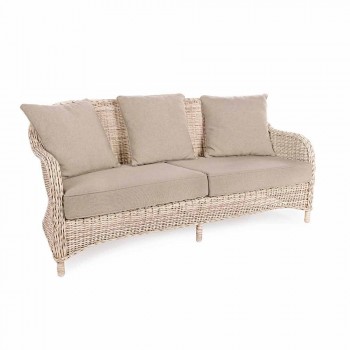 3 Seater Garden Sofa in Braided Fiber Design Homemotion - Casimiro