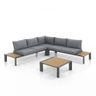Corner Sofa with Coffee Table for Outdoors and Indoors in Aluminum - Mettre Viadurini