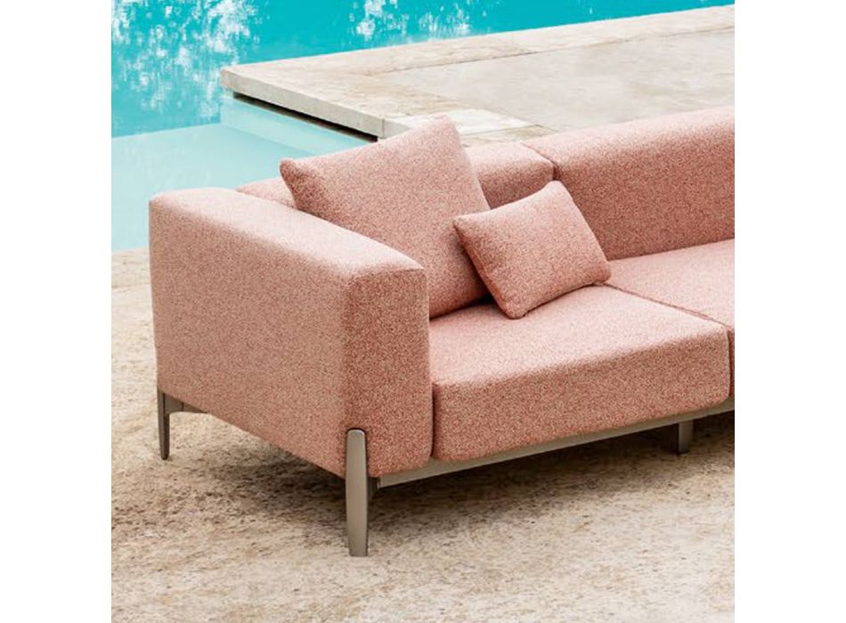 5-Seater Outdoor Corner Sofa in Aluminum 3 Finishes, Luxury - Filomena Viadurini