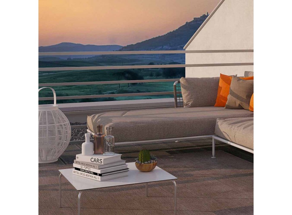 Modern Design Outdoor Corner Sofa in Dove Gray or White Fabric - Ontario3 Viadurini