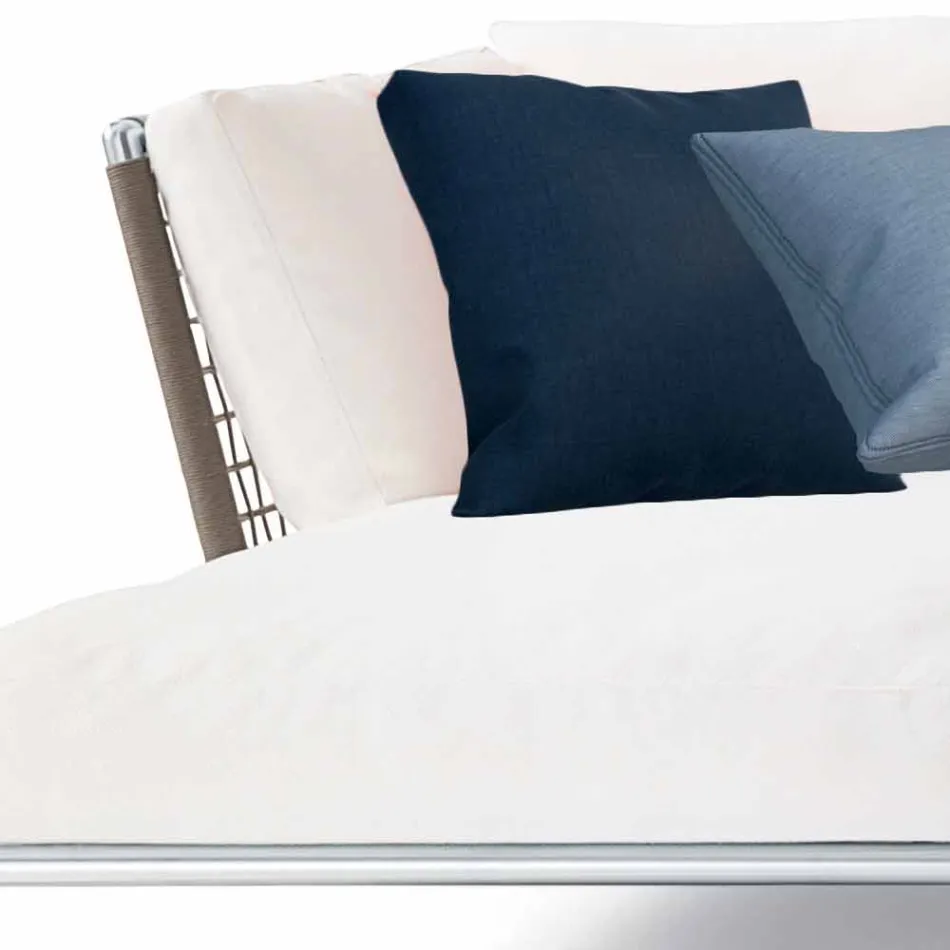 Modern Design Outdoor Corner Sofa in Dove Gray or White Fabric - Ontario3 Viadurini