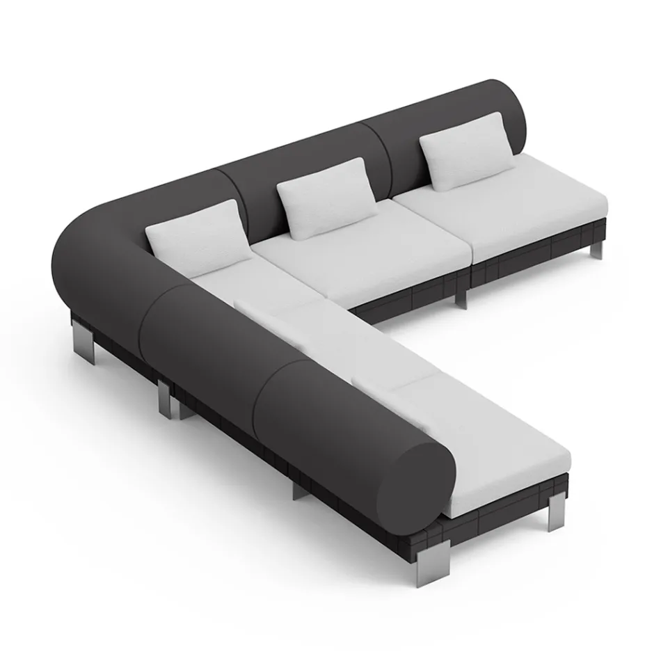 Living Room Corner Sofa in Polyethylene of Different Colors - Orbis Viadurini