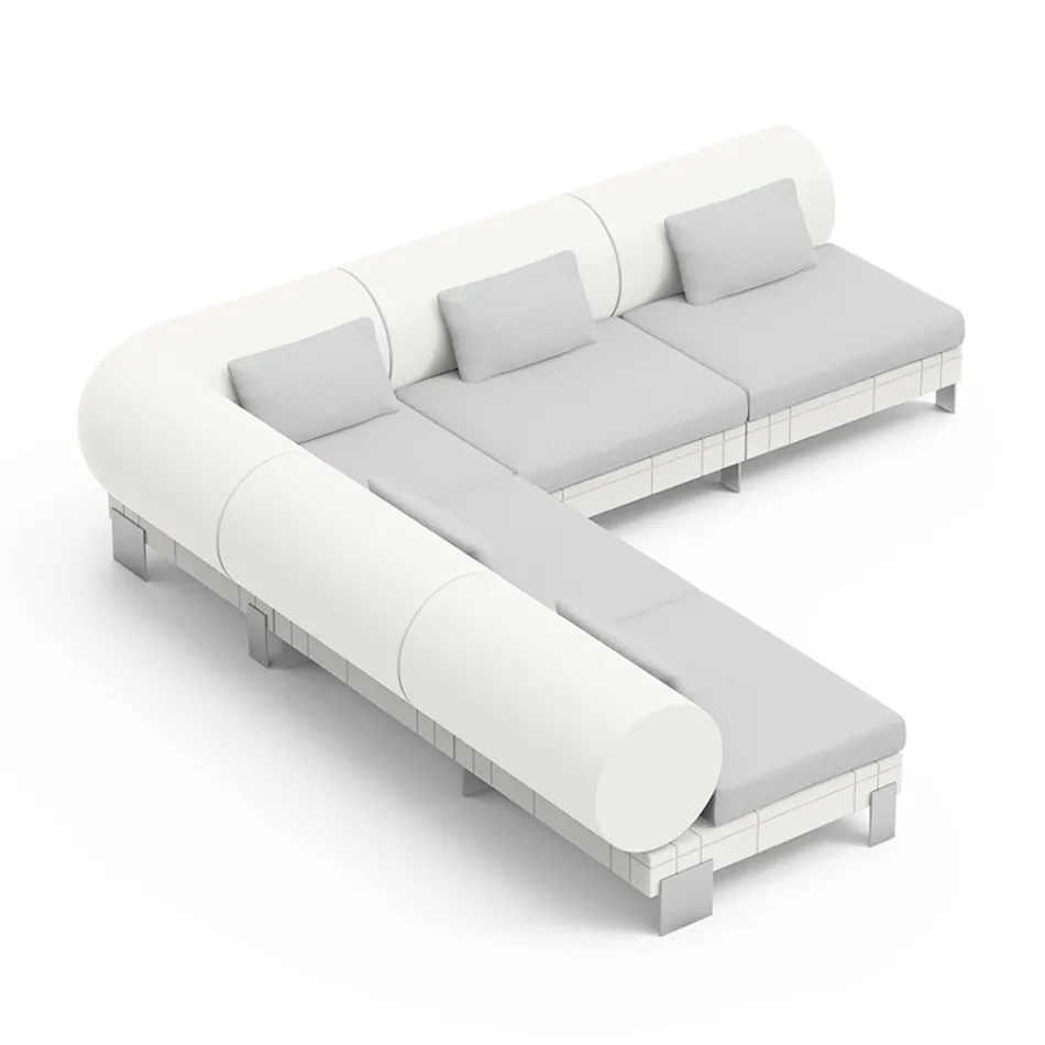 Living Room Corner Sofa in Polyethylene of Different Colors - Orbis Viadurini