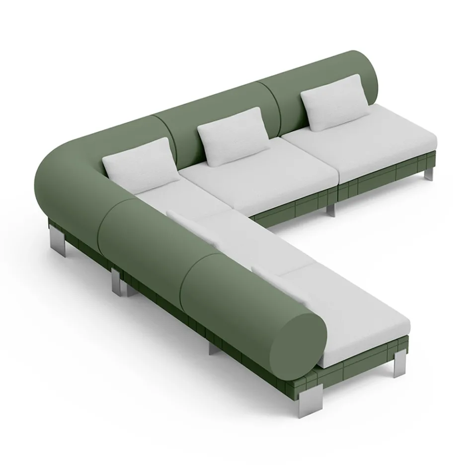 Living Room Corner Sofa in Polyethylene of Different Colors - Orbis Viadurini
