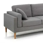 Corner Sofa in Fabric and Wood - Germanium Viadurini